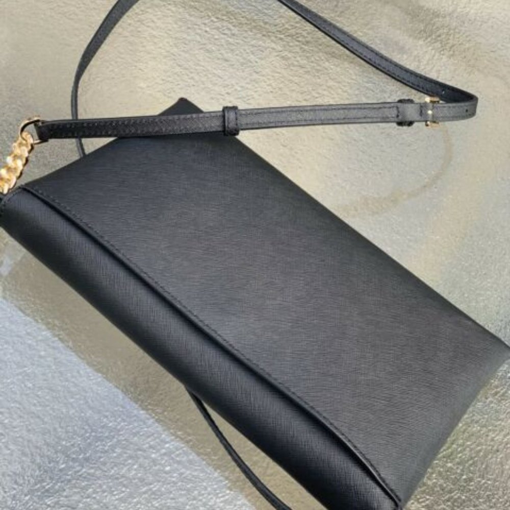 Michael Kors Jet Set Medium Envelope Clutch, Black - Picture 2 of 5